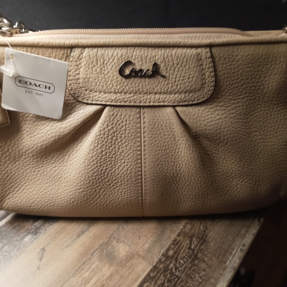 Coach Tan Bag With Strap--Super Cute!!
